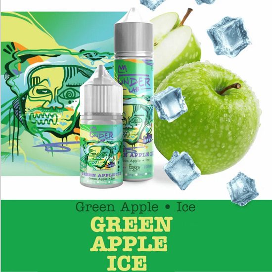 LÍQUIDO SALT GREEN APPLE ICE - UNDER LAB - B-SIDE